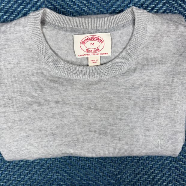 Brooks Brothers 그레이 메리노울 니트 M