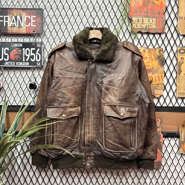 00s REDSKINS 빈티지 타입 B 32 플라이트 자켓 브라운