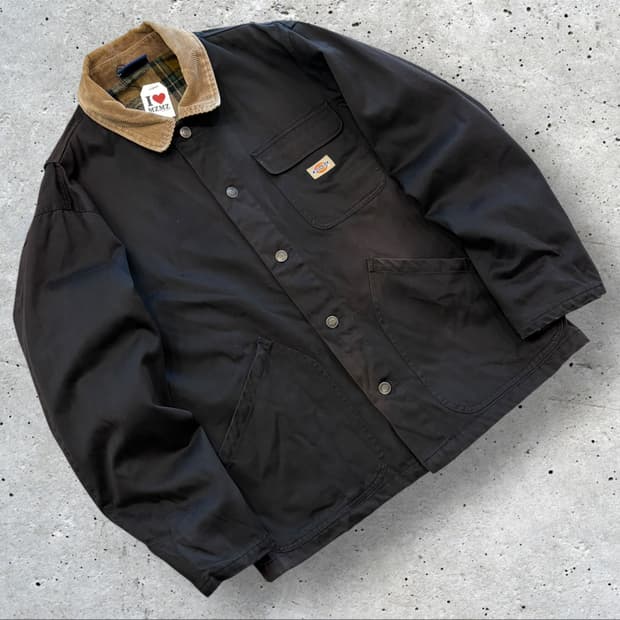 [L] 디키즈 코듀로이 카라 블랙 워크 자켓 D345