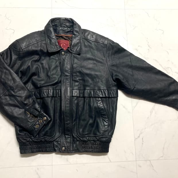90s 체이스컬트 양가죽 A-2 레더 봄버 자켓 100-105