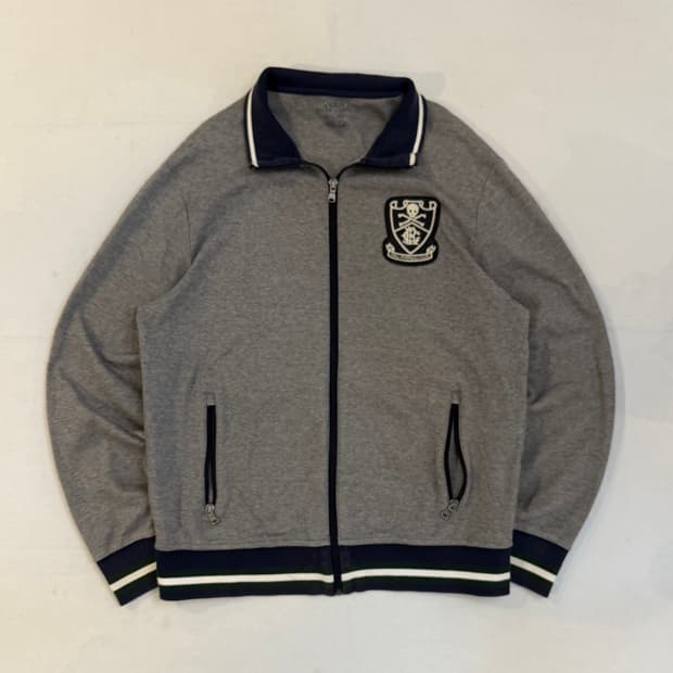 폴로 랄프로렌 스컬 패치 코튼 집업 져지 그레이