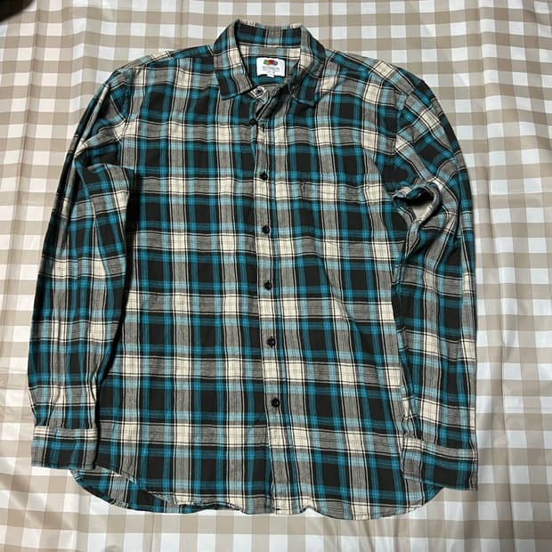 프룻오브더룸 체크셔츠 M 티셔츠 남방 와이셔츠 빈티지
