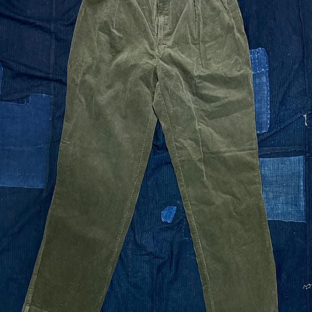 90‘s 폴로 랄프로렌 투턱 코듀로이 앤드류 팬츠 34 [올리브그린]