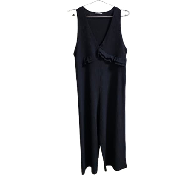 ZARA 자라 블랙 니트골지 점프수트 여성 L
