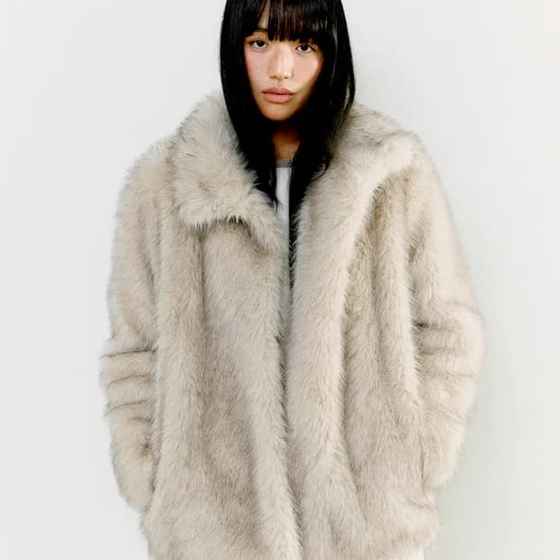 오피쉬 퍼자켓 새상품 (Light Gray 색상)