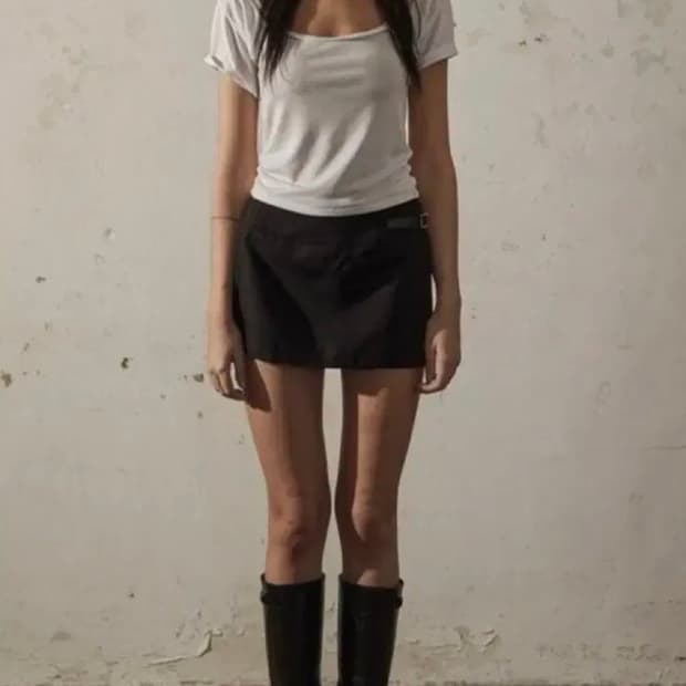 보헤미안서울 벨트 디테일 스커트 블랙s belt detail skirt