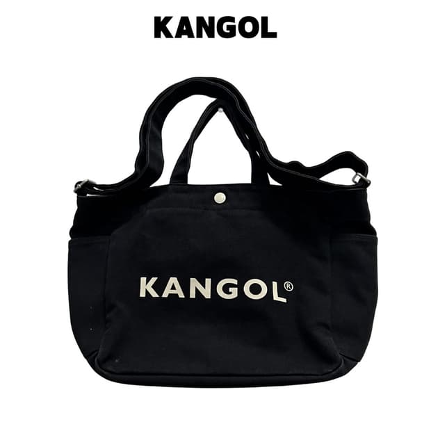 캉골 캔버스 숄더백 블랙