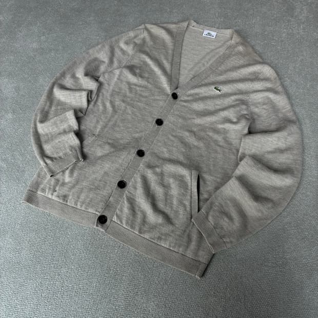 라코스테 그레이 브이넥 가디건 s