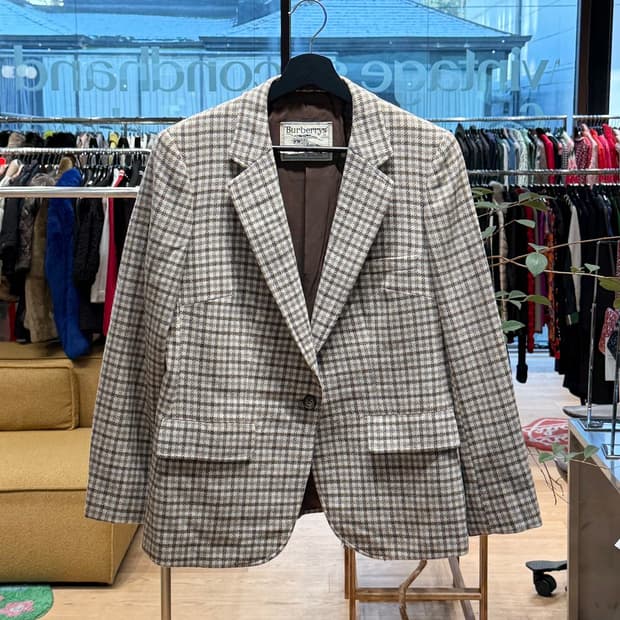 버버리 브라운 체크 1b 블레이저 자켓 