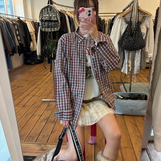 베이프 체크 셔츠