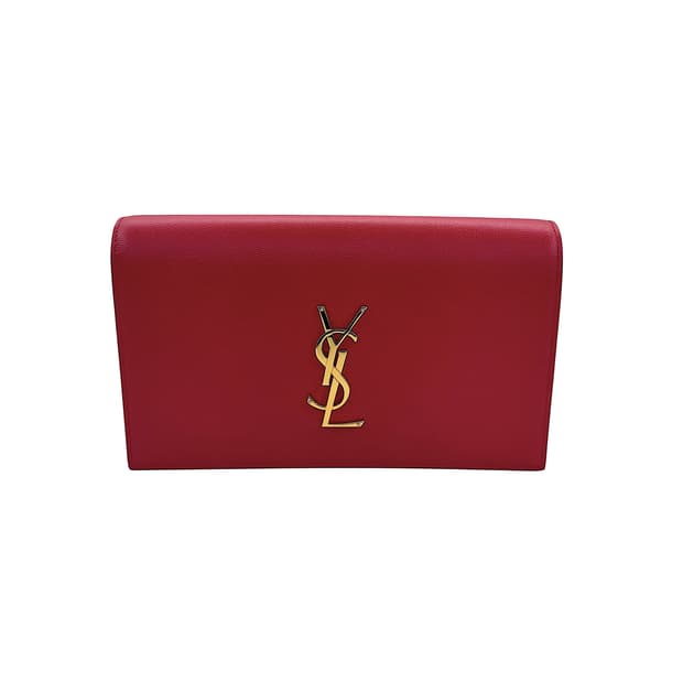 생로랑 모노그램 클래식 클러치 레드