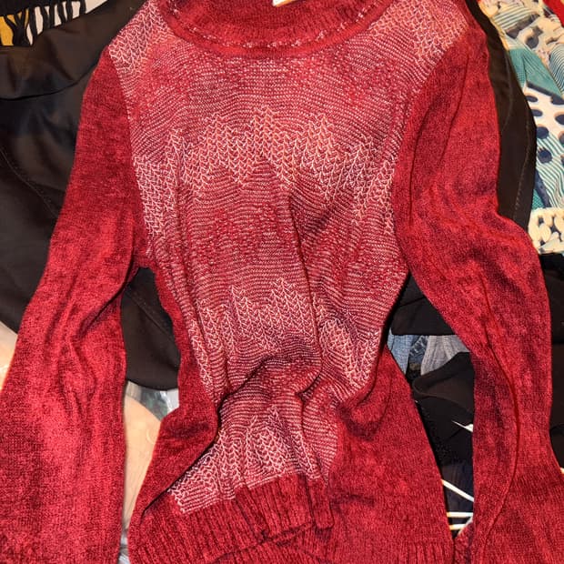 모리걸 빨강 니트