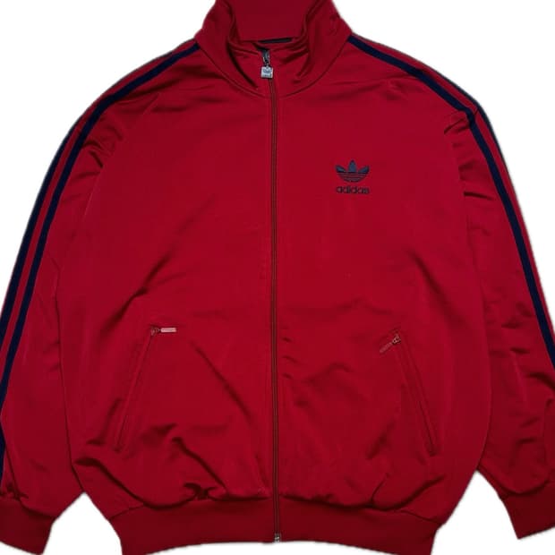 90s 아디다스 올드스쿨 레드와인 져지 트랙탑