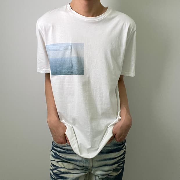 A.P.C. 아페쎄 화이트 포켓 반팔 티셔츠 XL