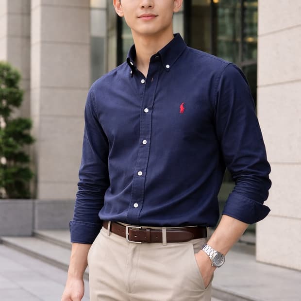 폴로랄프로렌 클래식핏  네이비 셔츠