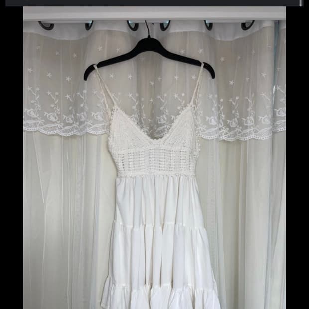 백리스 리본 프릴 원피스