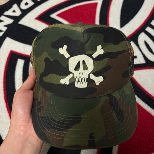 올드 스투시 스컬 카모캡
