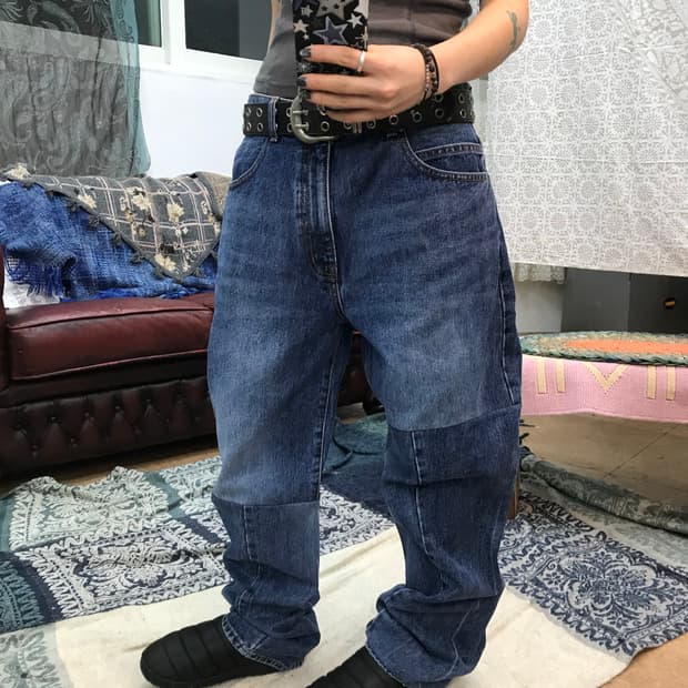 라이풀 절개 디테일 데님팬츠 