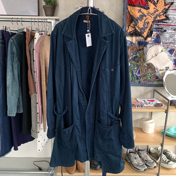 Kapital 캐피탈 인디고 벨티드 워크 코트