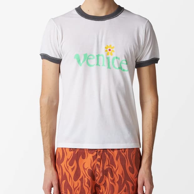 [L] ERL Venice 링거 티셔츠 화이트