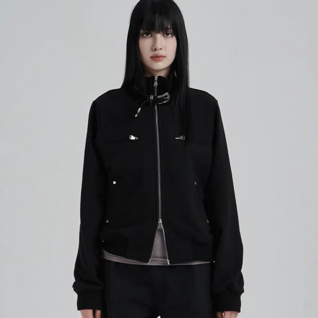 일리오 하이넥블루종 Black Highneck jersey blouson