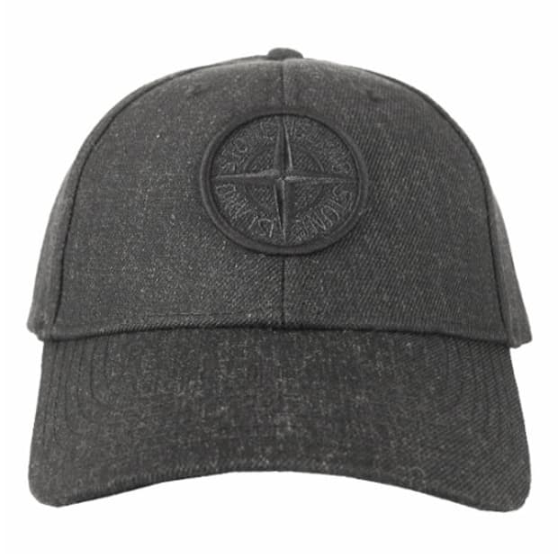 스톤아일랜드 울 블렌드 자수 베이스볼 캡