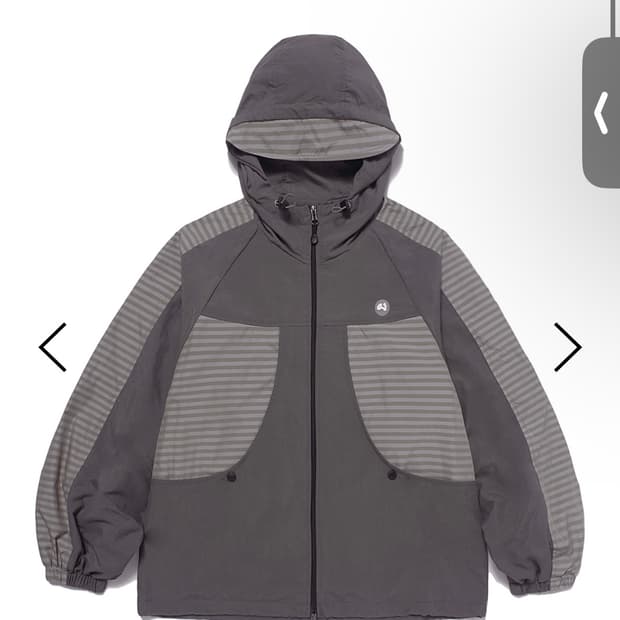 허그유어스킨 Stripe wind-breaker (Brown)