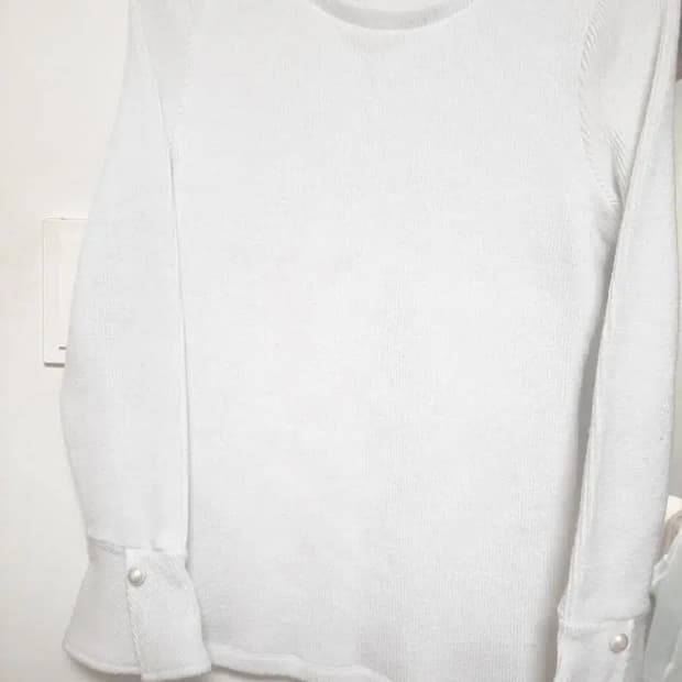 soup 진주 튤립소매 니트 화이트 55