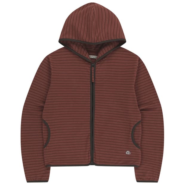 코이세이오 STRIPE FLEECE HOOD ZIP-UP RED