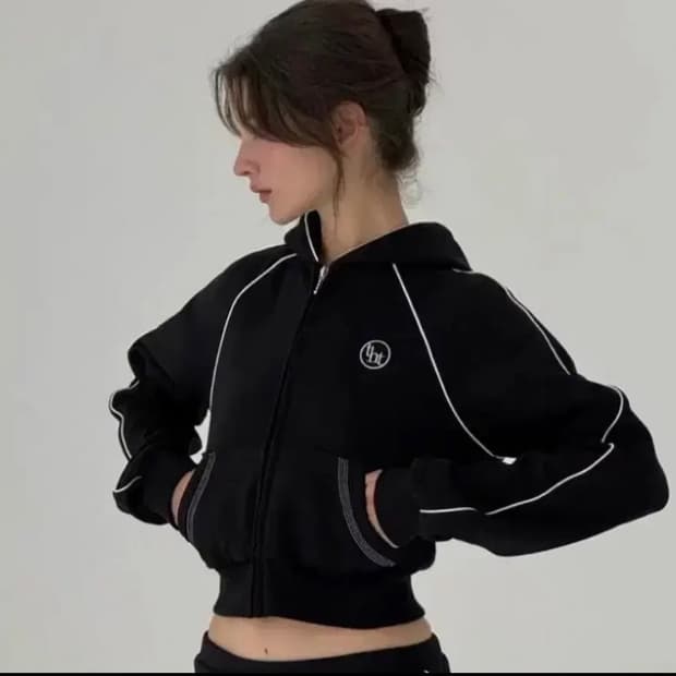 쓰리타임즈 후드 집업 s