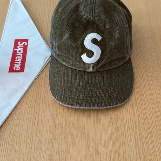 슈프림 피그먼트 코티드 캡 (올리브)