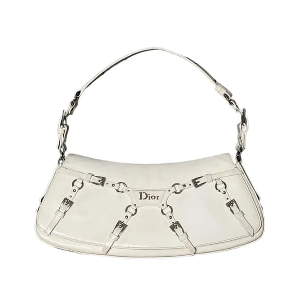 디올 하드코어 본디지 화이트 숄더백. 피어싱 펑크 빈티지 y2k