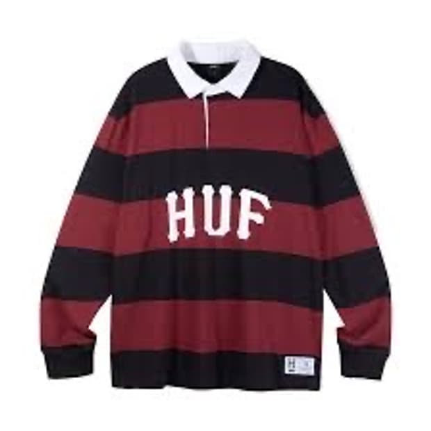 허프 럭비 스트라이프 맨투맨