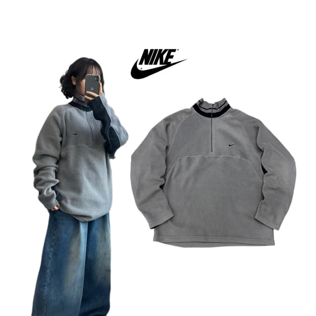 나이키 00s 스우시 플리스 올드스쿨 아노락 자켓