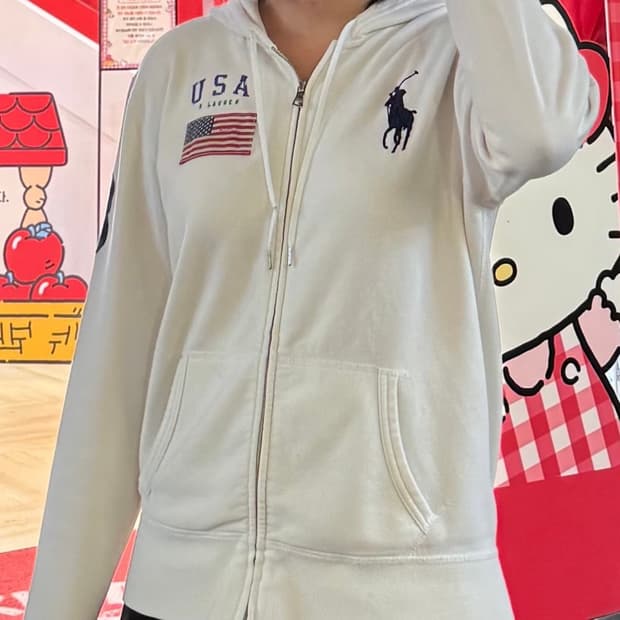 폴로 빅포니 성조기 후드집업