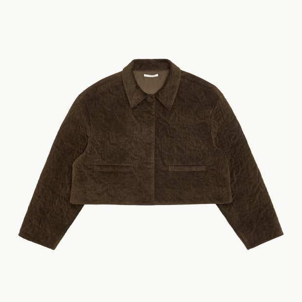 아모멘토 플라워 퀼티드 벨벳 자켓