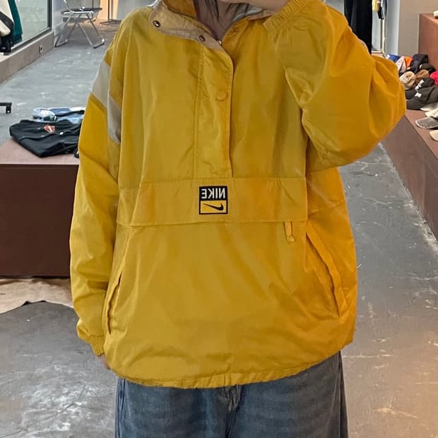 나이키 90s 아노락 옐로우 하프집업 자켓 H2733