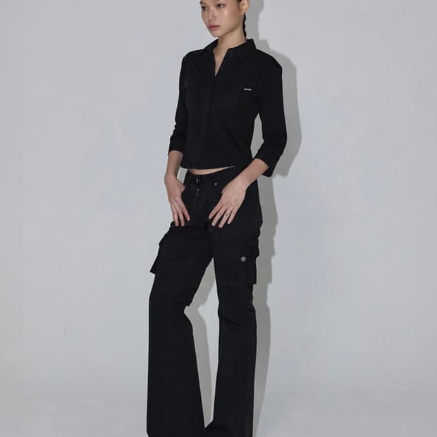 이네기 Another Bootcut Cargo Pants 블랙