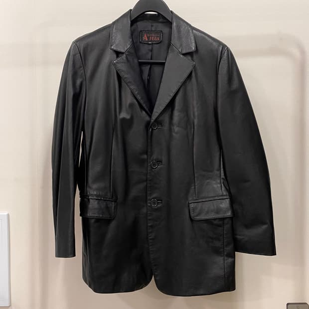 APLUS 빈티지 양가죽 블레이저