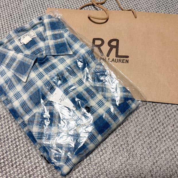 RRL 플래드 프린트 브러시 캠프 셔츠