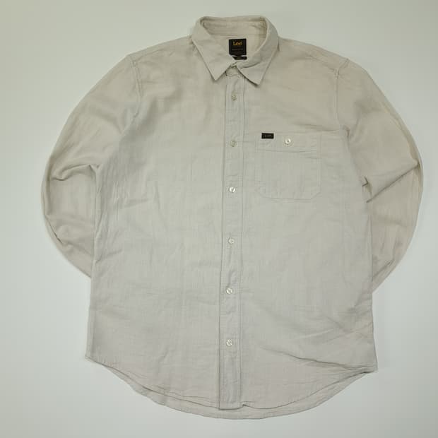 CL772 M 리 코튼린넨 레귤러핏 슬러브 에크루 셔츠 남방
