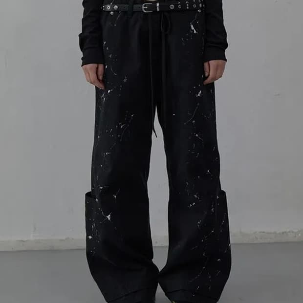 (새상품) lcdc tm 페인트 이펙트 와이드레그 트라우저