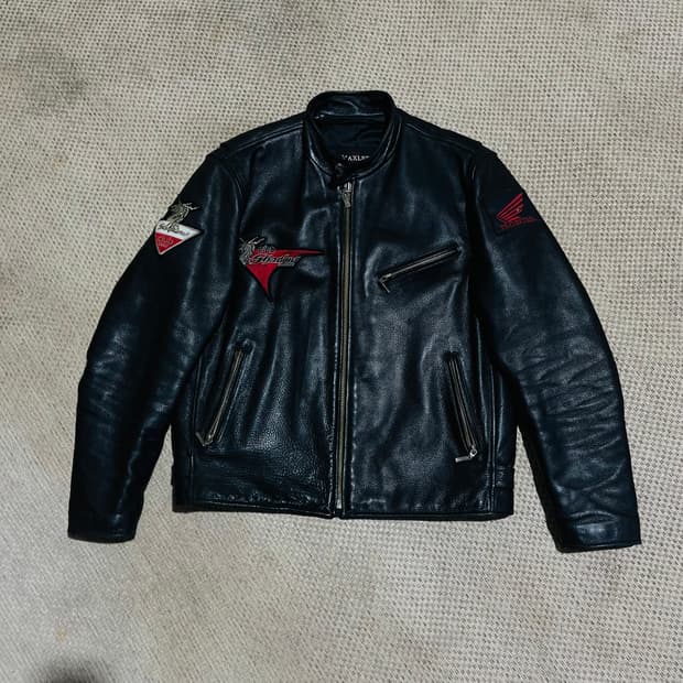 빈티지 소가죽 레이싱 자켓 