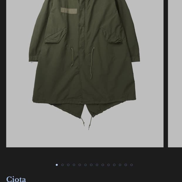 시오타 m-65 피쉬테일 4사이즈