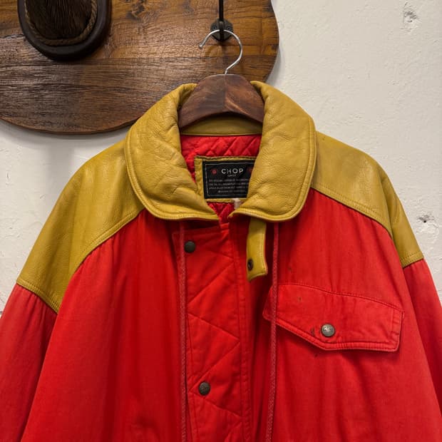 (XL) 90s CHOP Series Leather Yoke Down J