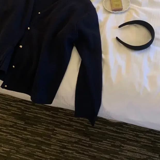 리브드 니트가디건세트