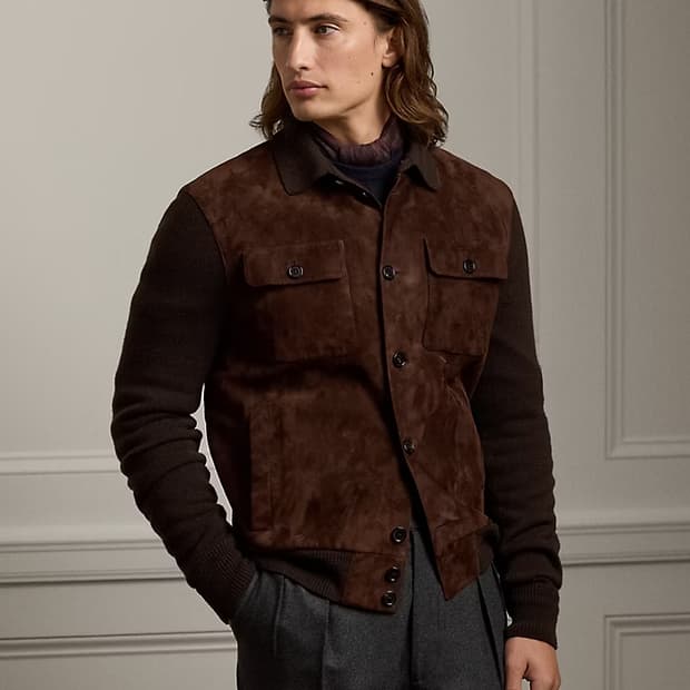 랄프로렌 퍼플라벨 24 F/w 스웨이드 캐시미어 자켓