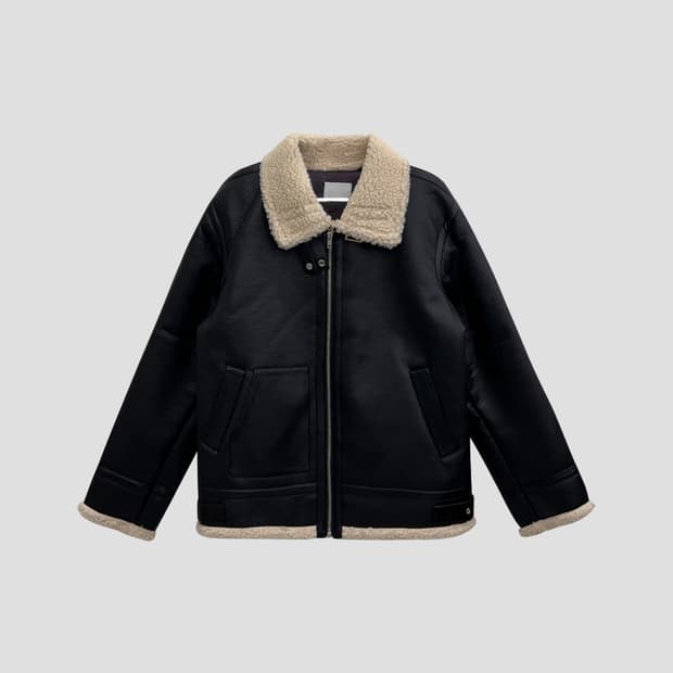 디서먼트 B-3 하이넥 레더 무스탕