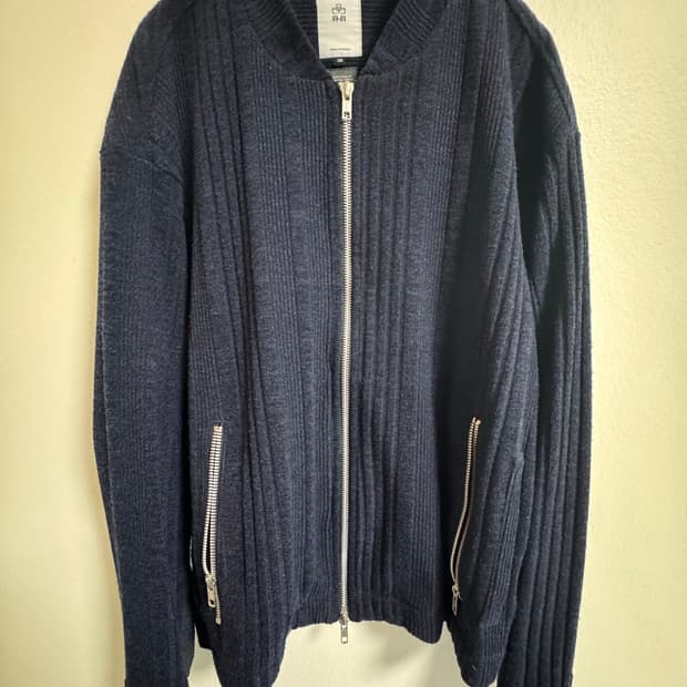 폴리테루 니트집 블루종 네이비 3size