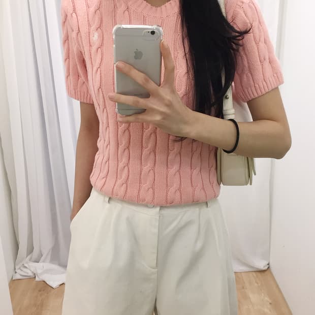 Women Polo Short Sleeve Knit 95